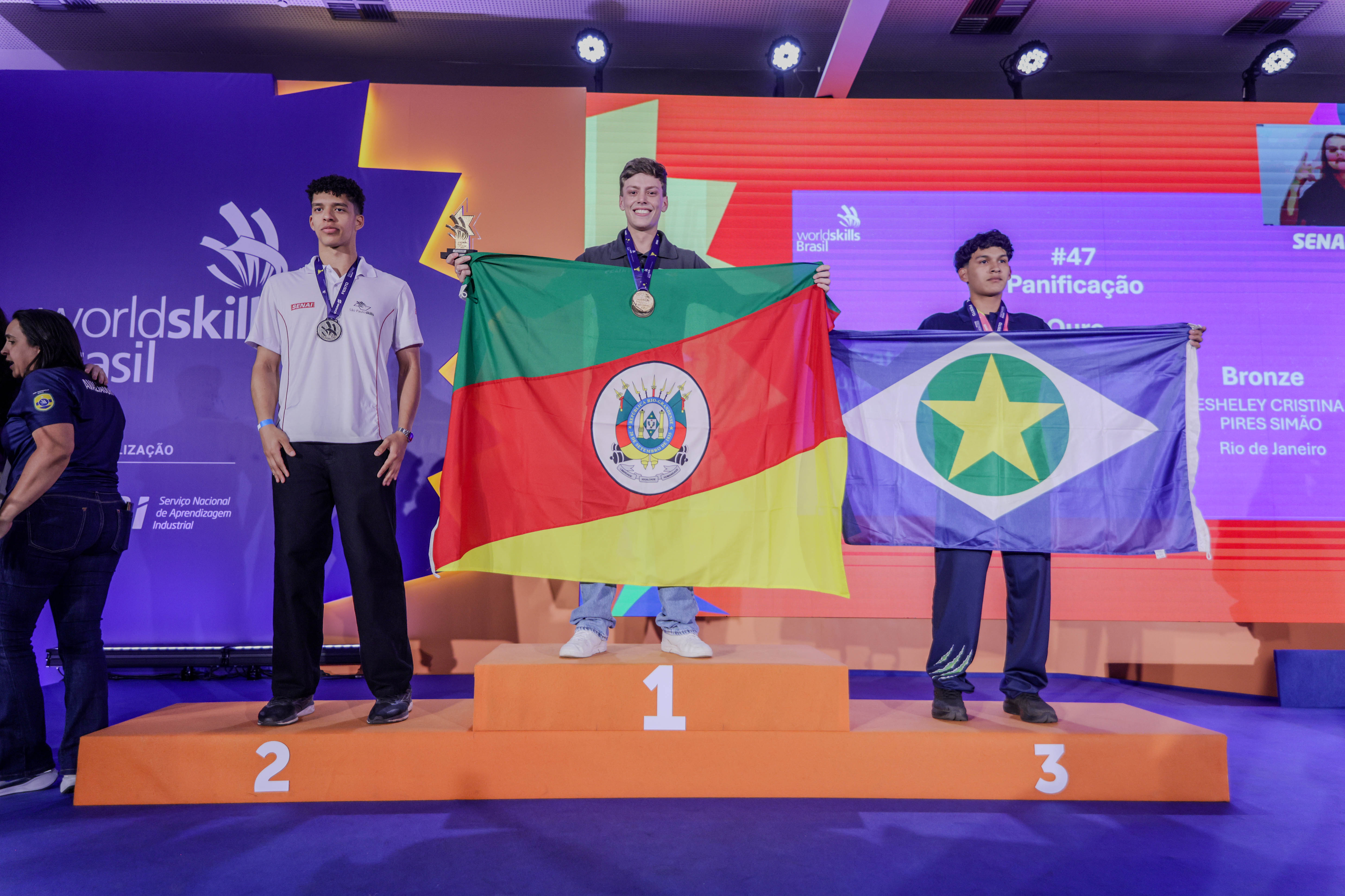 Ir para  <p>O Sistema FIERGS conquistou a medalha de ouro na ocupa&ccedil;&atilde;o Sistemas Drywall (Tecnologias da Constru&ccedil;&atilde;o Civil) na etapa final da WorldSkills Brasil 2025, do Servi&ccedil;o Nacional de...