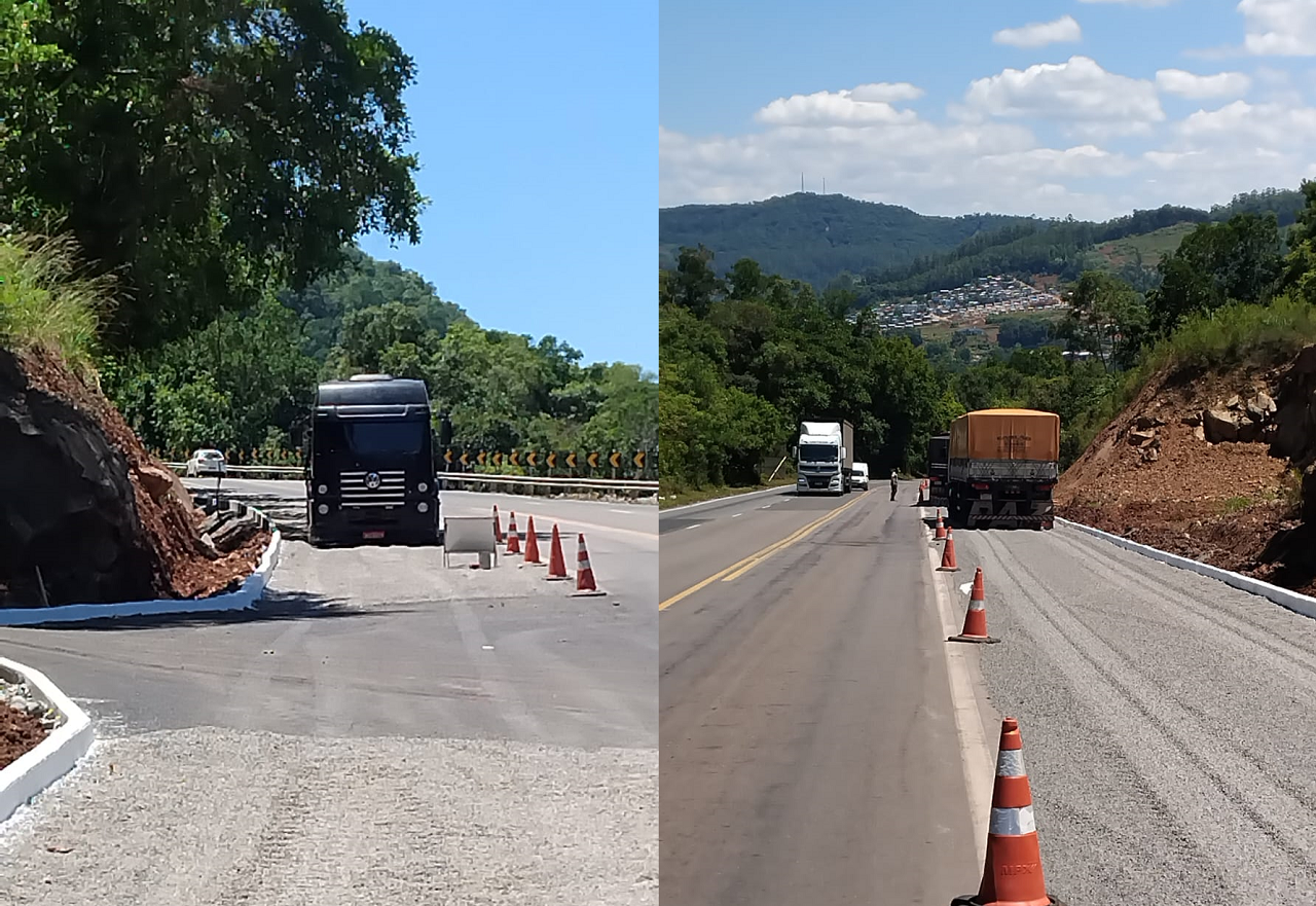 Ir para  <p><big>A rampa de escape localizada no km 88 da ERS-129, entre Mu&ccedil;um e Vespasiano Corr&ecirc;a, foi utilizada pela primeira vez na manh&atilde; desta quarta-feira (03), quando dois caminh&otilde;es apresentaram...