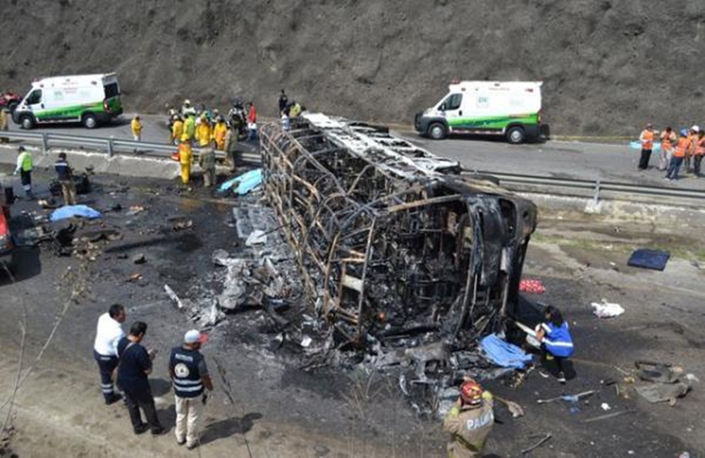 Ir para  <p>Ao menos 21 pessoas morreram nessa quarta-feira quando um caminh&atilde;o colidiu com um &ocirc;nibus provocando o inc&ecirc;ndio dos dois ve&iacute;culos, no estado mexicano de Veracruz, informou a Defesa Civil....