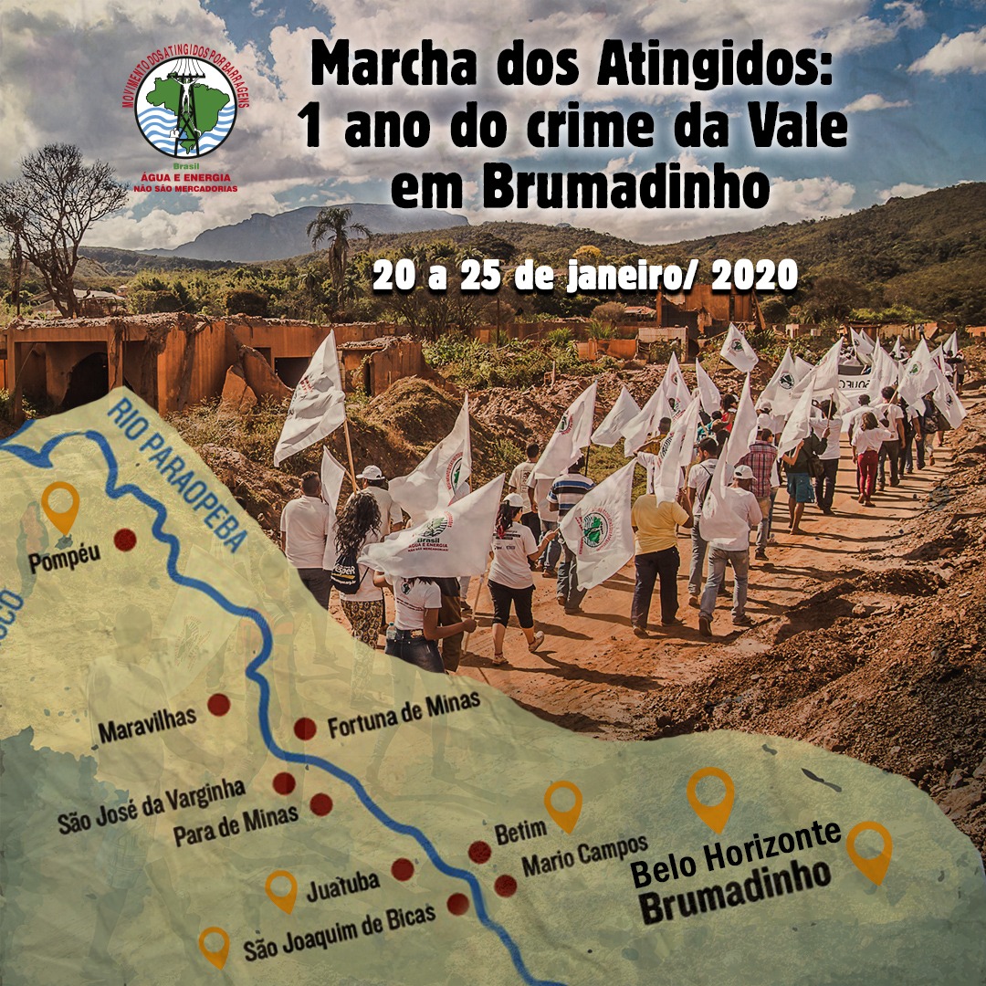 Ir para  <p><big>Mais de 350 atingidos e atingidas percorrer&atilde;o cerca de 300 quil&ocirc;metros em caravana. O ato de largada da marcha ser&aacute; no dia 20 de janeiro, em Belo Horizonte. Nesse mesmo dia, os marchantes saem...