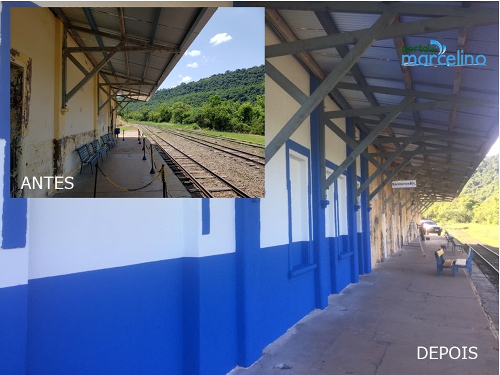 Ir para  <p><big>A Esta&ccedil;&atilde;o Ferrovi&aacute;ria de Marcelino Ramos est&aacute; sendo revitalizada atrav&eacute;s do projeto &ldquo;Esta&ccedil;&atilde;o Viva&rdquo; iniciado h&aacute; alguns...