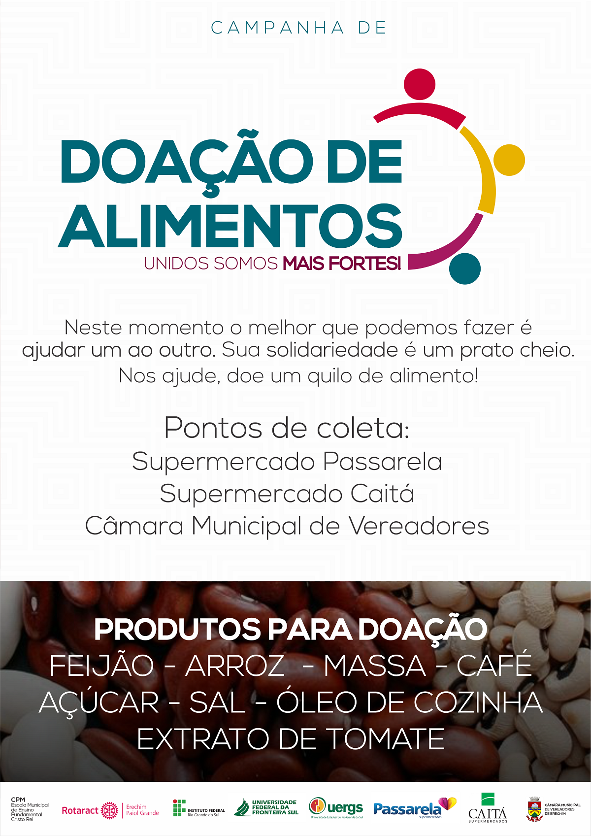 Ir para  <p><big>A UFFS, o IFRS e a UERGS, junto a outras entidades de Erechim, como a C&acirc;mara de Vereadores, o Rotaract, o CPM da Escola Cristo Rei e os Supermercados Cait&aacute; e Passarela. est&atilde;o promovendo um...