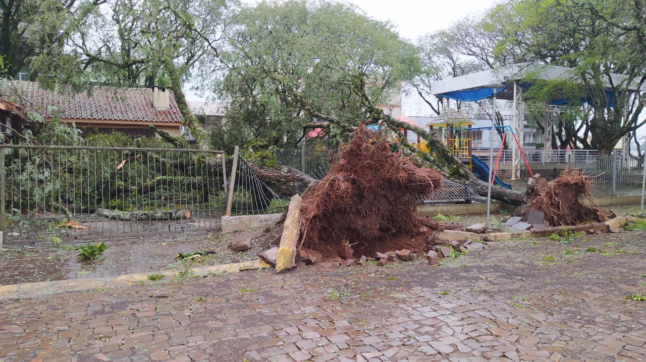 Ir para  <p>Passagem de "ciclone bomba" hoje (30), por volta do meio dia, deixou rastro de in&uacute;meros estragos em Gaurama.</p>

<p>Foram alguns minutos de chuva intensa e ventos muito fortes que causaram...