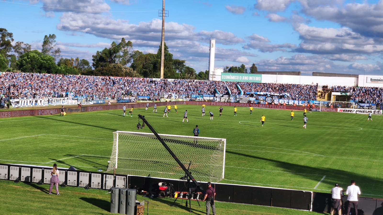 Ir para  <p><big>Gr&ecirc;mio sai na frente em jogo da primeira partida da final do Campeonato Ga&uacute;cho de 2022, jogando no est&aacute;dio Colosso da Lagoa, em Erechim, na tarde deste s&aacute;bado (26). O placar foi 1 x...