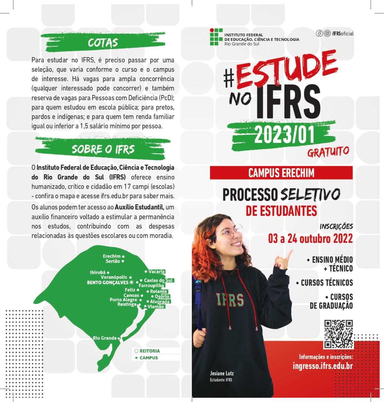 Ir para  <p><big>Mais de 150 op&ccedil;&otilde;es de cursos gratuitos t&ecirc;m vagas nos 17&nbsp;<em>campi&nbsp;</em>do Instituto Federal de Educa&ccedil;&atilde;o, Ci&ecirc;ncia e Tecnologia do Rio...
