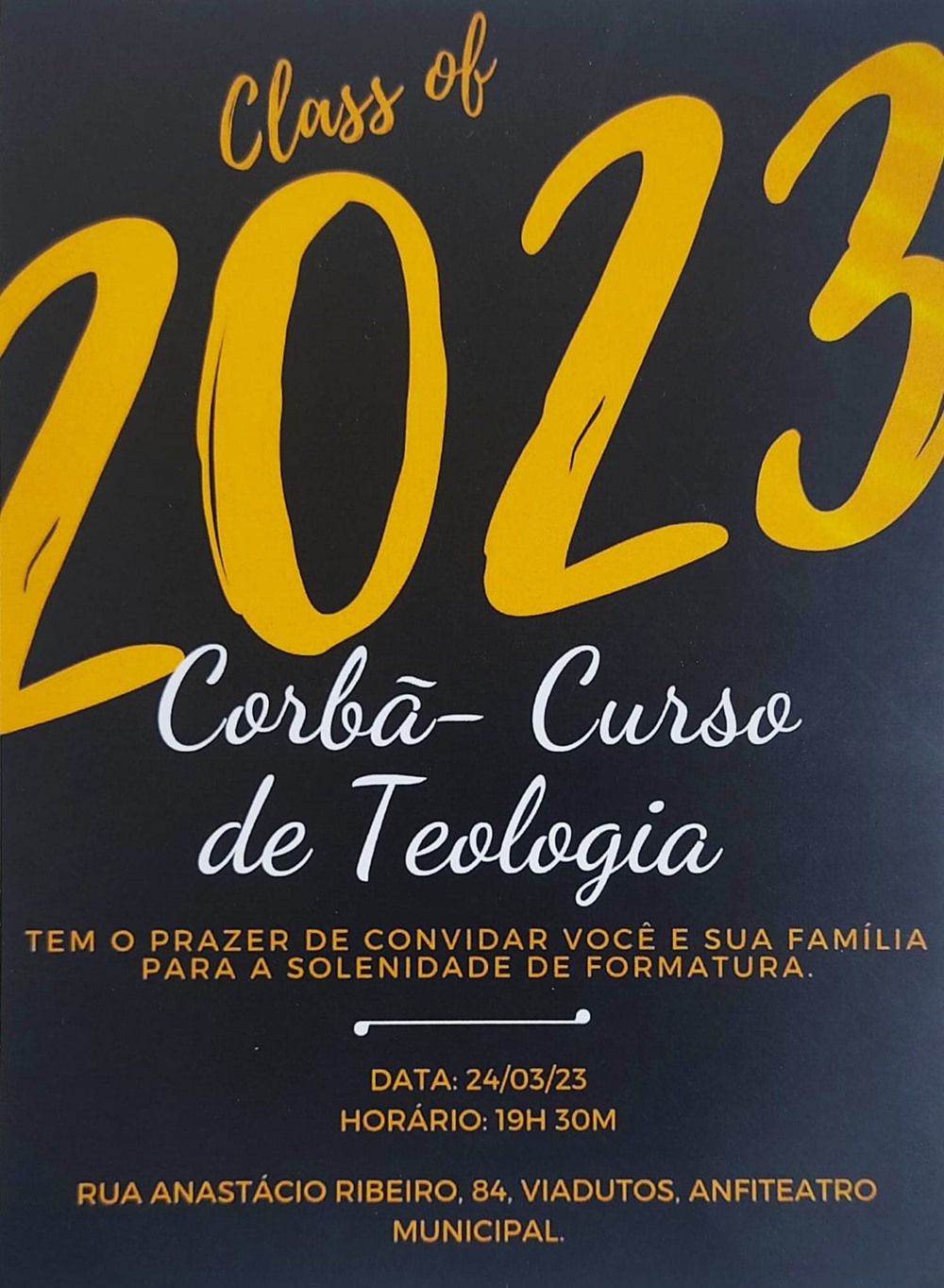 Ir para  <p><big>Curso da Escola de Educa&ccedil;&atilde;o Teologia CORB&Atilde;, que iniciou em setembro de 2021 e teve seu t&eacute;rmino em fevereiro de 2023, realizar&aacute; solenidade de encerramento e formatura,...
