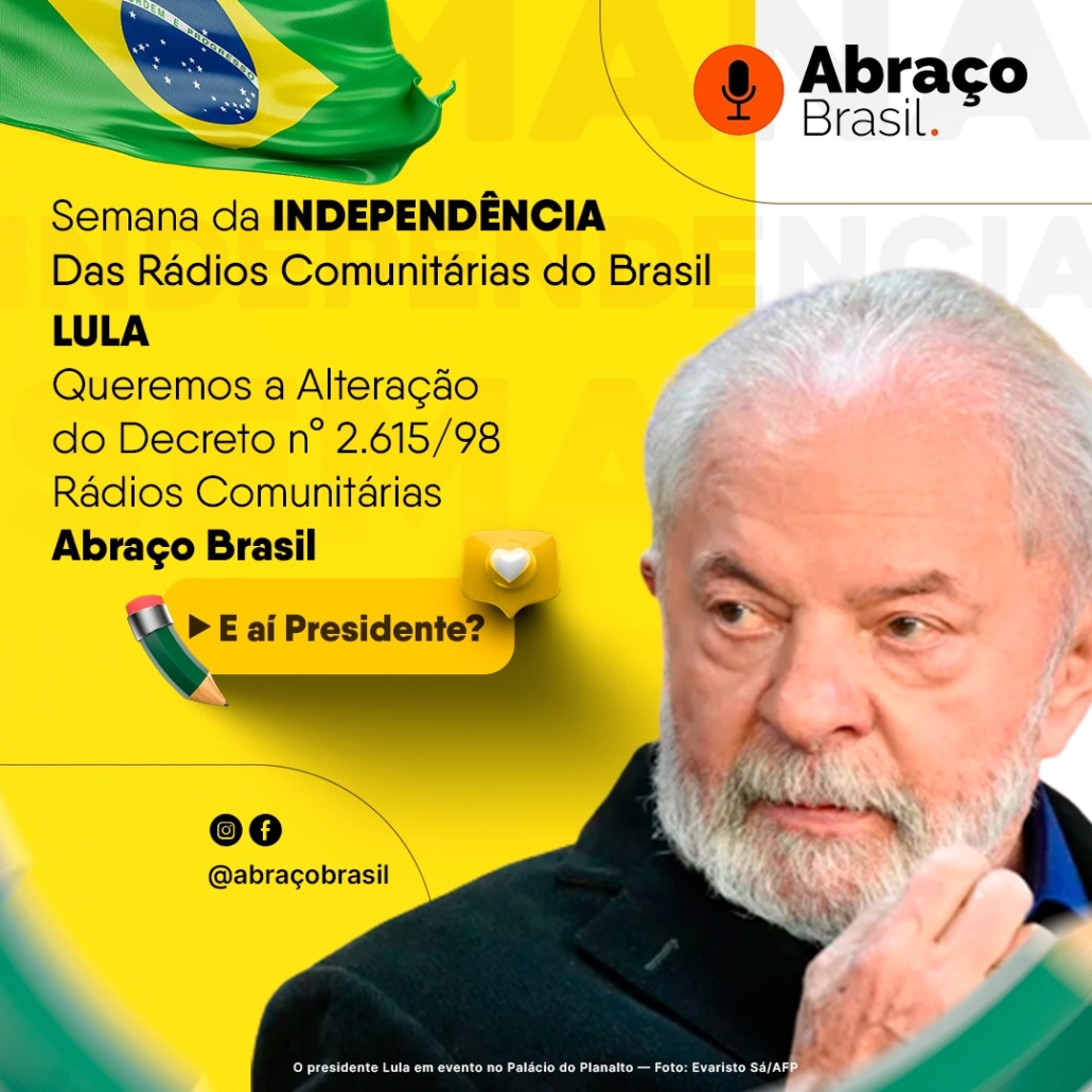 Ir para  <p>A Associa&ccedil;&atilde;o Brasileira de R&aacute;dios Comunit&aacute;rias &ndash; Abra&ccedil;o Brasil &ndash;&nbsp; lan&ccedil;ou, nesta segunda-feira (04), uma nova campanha em que questiona o...