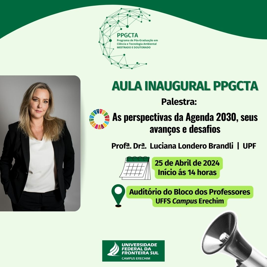 Ir para  <p><big>Iniciaram suas aulas, na semana passada, os oito ingressantes da primeira turma do doutorado do Programa de P&oacute;s-gradua&ccedil;&atilde;o em Ci&ecirc;ncia e Tecnologia Ambiental (PPGCTA), ofertado pela...