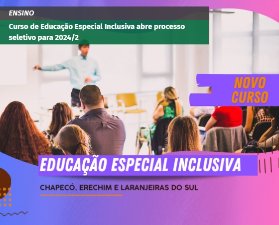Ir para  <p><big>Est&aacute; aberto o per&iacute;odo de inscri&ccedil;&otilde;es do processo seletivo para o curso de gradua&ccedil;&atilde;o em Educa&ccedil;&atilde;o Especial Inclusiva, ofertado pela...