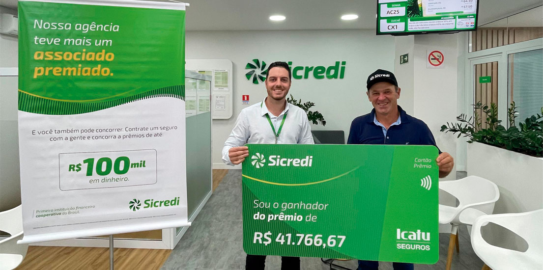 Ir para  <p><big>A ag&ecirc;ncia da Sicredi UniEstados em Gaurama celebrou, na &uacute;ltima quarta-feira (05/06), a entrega de um pr&ecirc;mio de seguro de vida, no valor de R$ 41.766,67, ao associado Selvio Bonavigo. A...